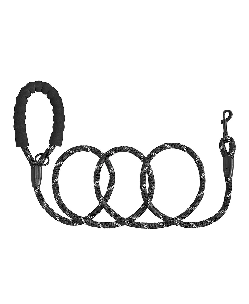 Cozito Heavy-Duty Reflective Rope Dog Leash, 6', Black