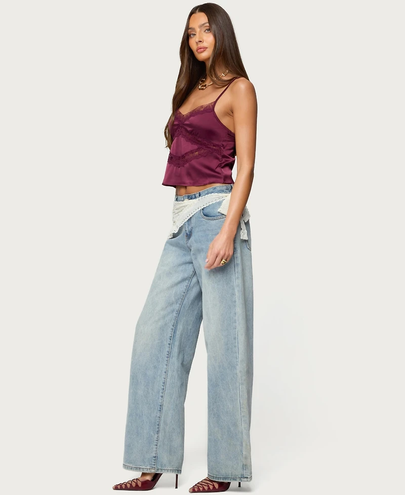 Edikted Womens Tamar Satin Effect Tank Top