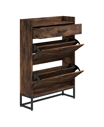 Slickblue Hallway Shoe Bench with Drawer and Shelves