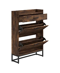 Slickblue Hallway Shoe Bench with Drawer and Shelves