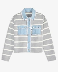 On 34th Women's Denim-Trim Striped Cardigan Jacket, Macy's Exclusive