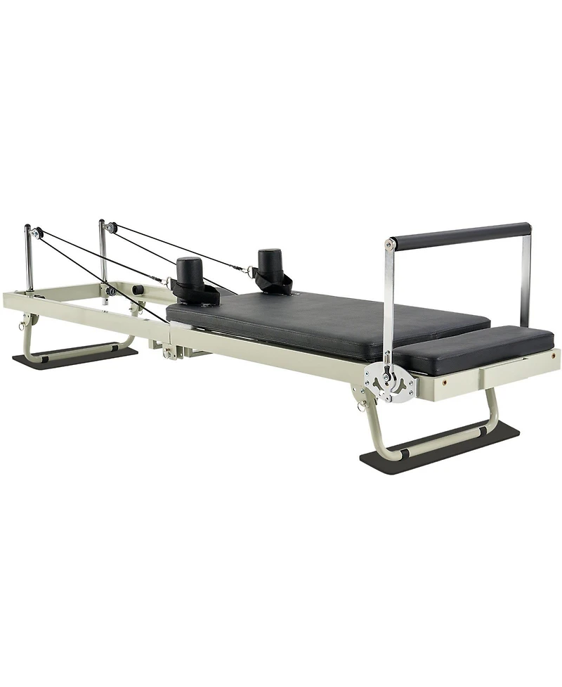 Sugift Foldable Pilates Reformer Home Gym Workout Machine with Dual Resistance 400 Lb