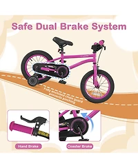 Sugift 14-Inch Kids Bike – Adjustable Toddler Bicycle with Removable Training Wheels, for Ages 3–8, Safe & Comfortable Ride