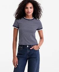 On 34th Women's Tipped Meet & Greet T-Shirt, Macy's Exclusive