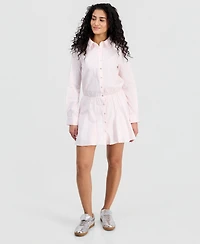 14th Place Juniors' Striped Rhinestone Shirtdress