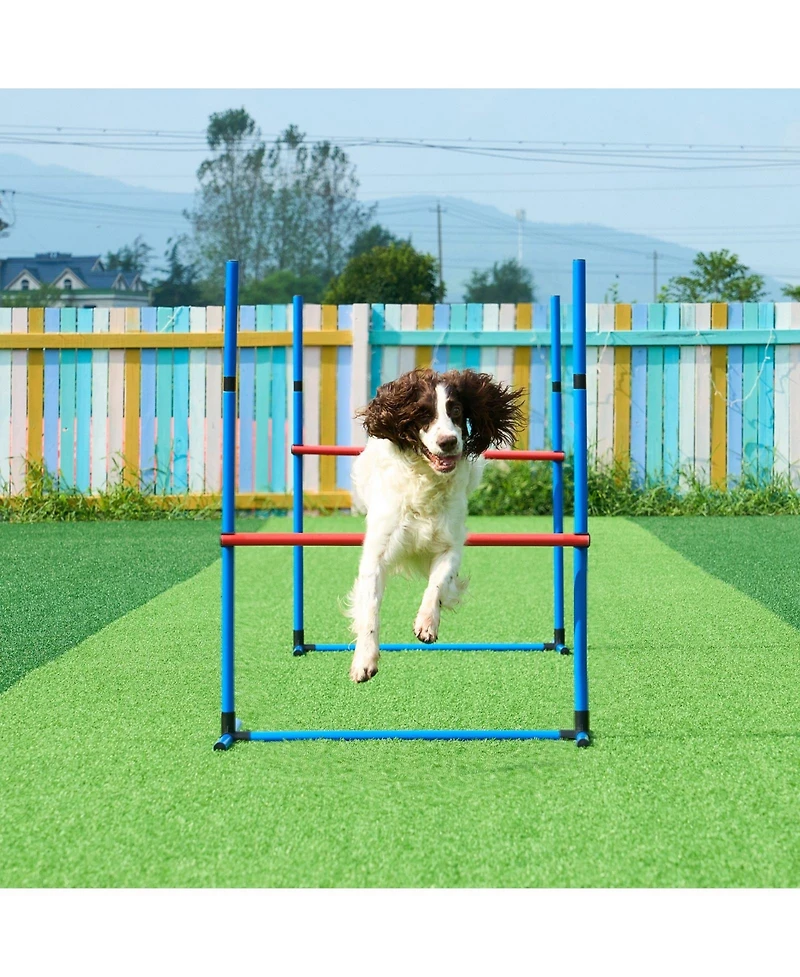 Cozito 7-Piece Dog Agility Training Set with 2 Tunnels & Weave Poles