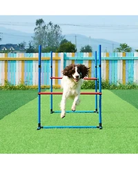 Cozito 7-Piece Dog Agility Training Set with 2 Tunnels & Weave Poles