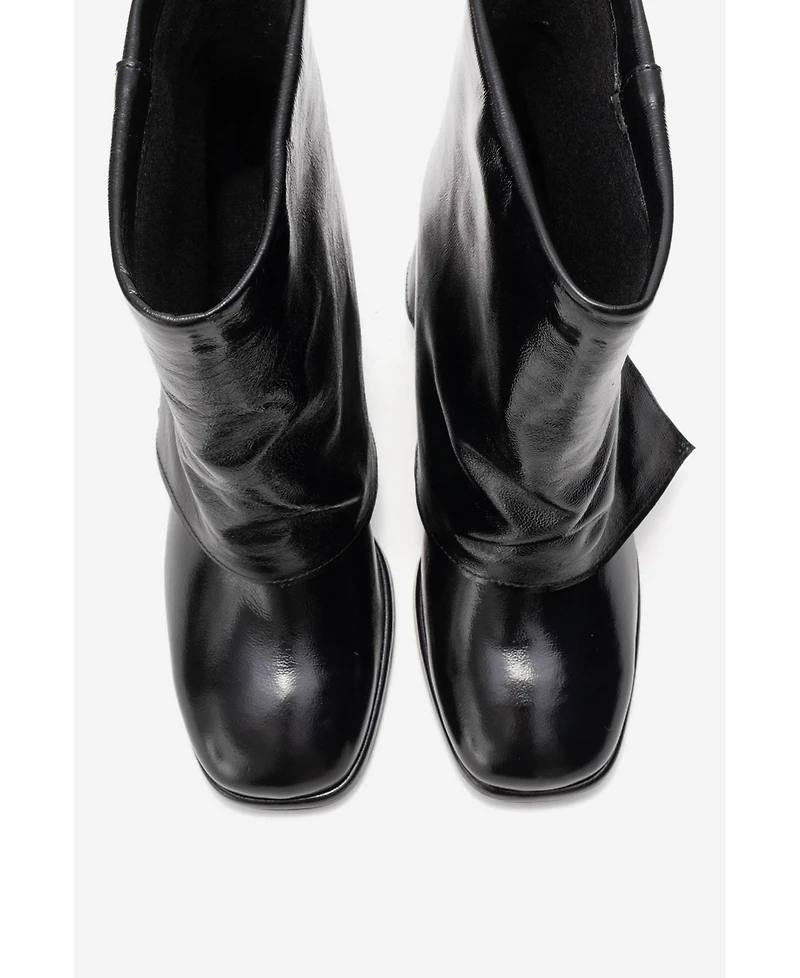 Forever & Always Shoes Women's Lore Leather Block Heel Boot