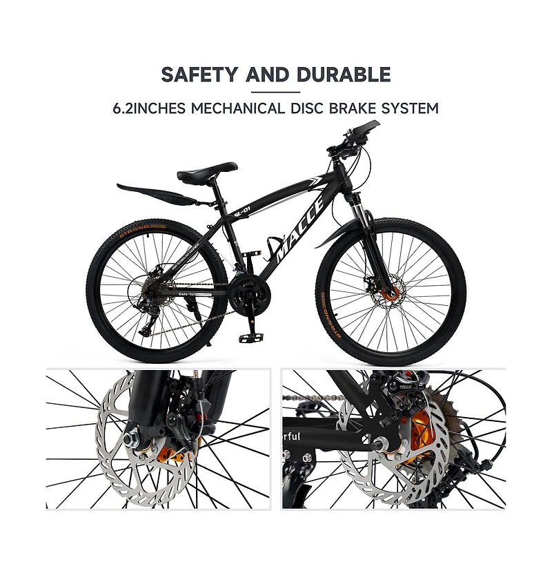 Artudatech -Inch 27-Speed Mountain Bike with Lock-Out Fork & Dual Disc Brakes for Versatile Riding