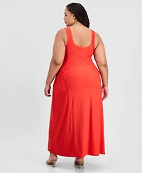 Derek Heart Trendy Plus Size Sleeveless Scoop-Neck Dress