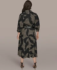 Donna Karan New York Plus Belted Shirt Dress