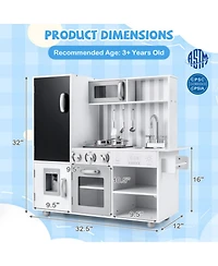 Sugift Pretend Play Kitchen for Kids with Real Sounds and Lights