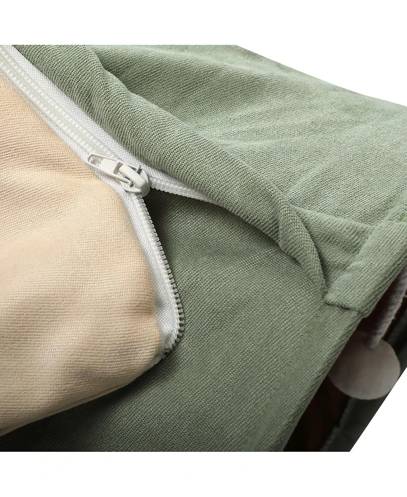 Aostirmotor Cat's Telescopic Tunnel Cushioned Bed in Bright Green