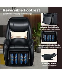 Costway Massage Chair Full Body Sl Track Zero Gravity with Pillow Reversible Footrest Heat