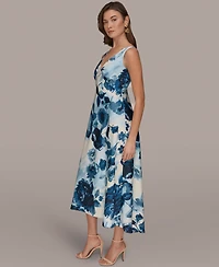 Donna Karan New York Women's V-Neck Midi Dress