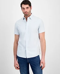 Michael Kors Men's Classic-Fit Dobby Square Short-Sleeve Shirt