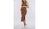 Motherhood Maternity Crew Neck Sleeveless Racerback Midi Dress