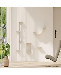 Aostirmotor Modern Wall-Mounted Cat Tree Tower