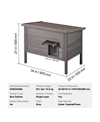 Cozito Insulated Wooden Outdoor Cat Shelter with Foam Lining, 34
