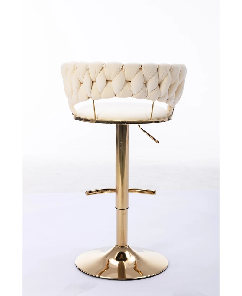 Streamdale Furniture Adjustable Height Bar Stools with Chrome Accents (Set of 2)