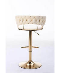 Streamdale Furniture Adjustable Height Bar Stools with Chrome Accents (Set of 2)