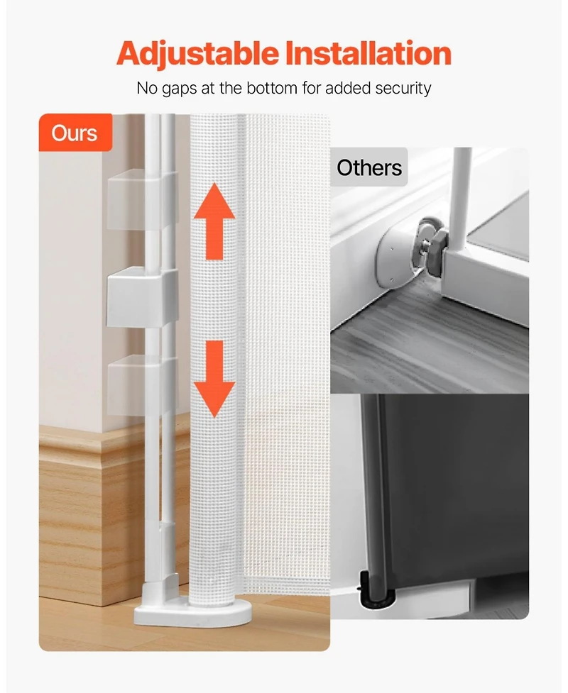 Cozito Retractable Mesh Safety Gate, Extends up to 55", White