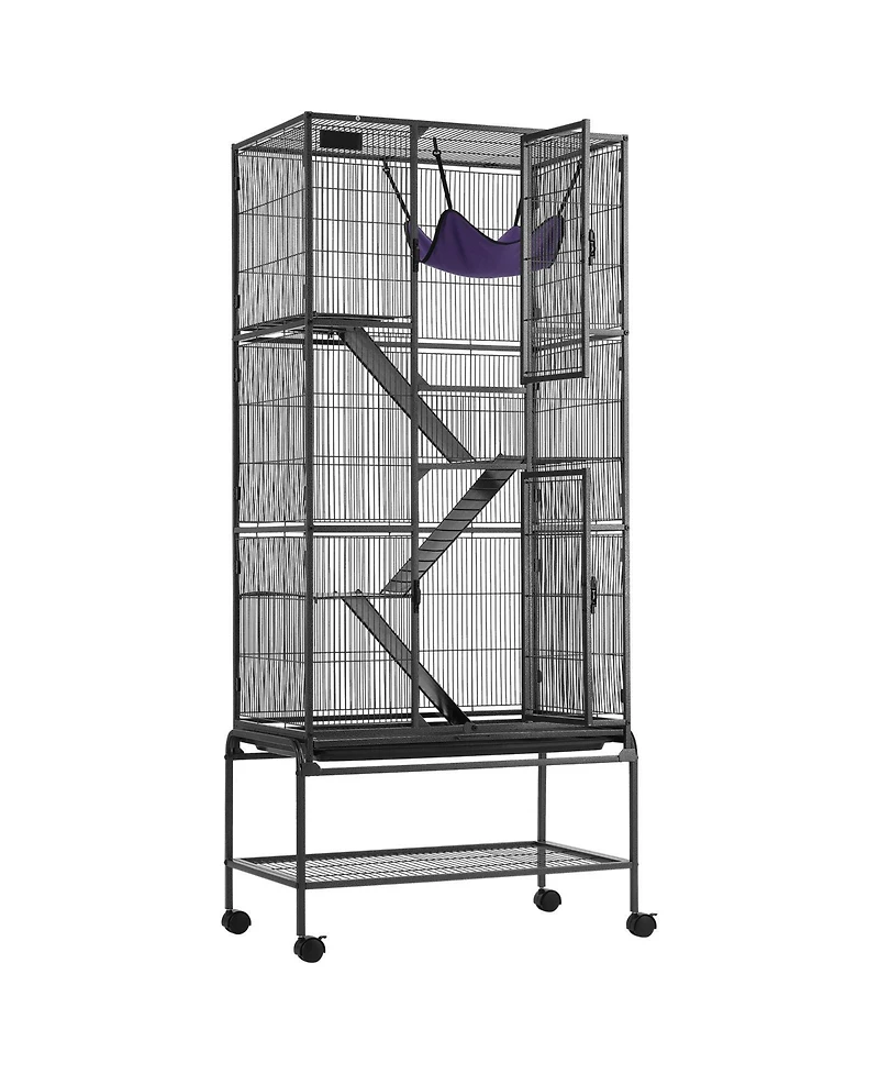 Cozito 4-Tier Rolling Metal Ferret Cage with Ramps