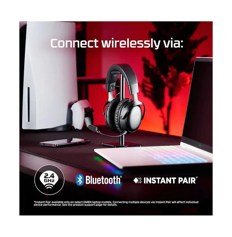 HyperX Pc Gaming Bundle Cloud Iii S Wireless Headset Alloy Core Full-Size Wired Keyboard Pulsefire Haste Wireless Mouse