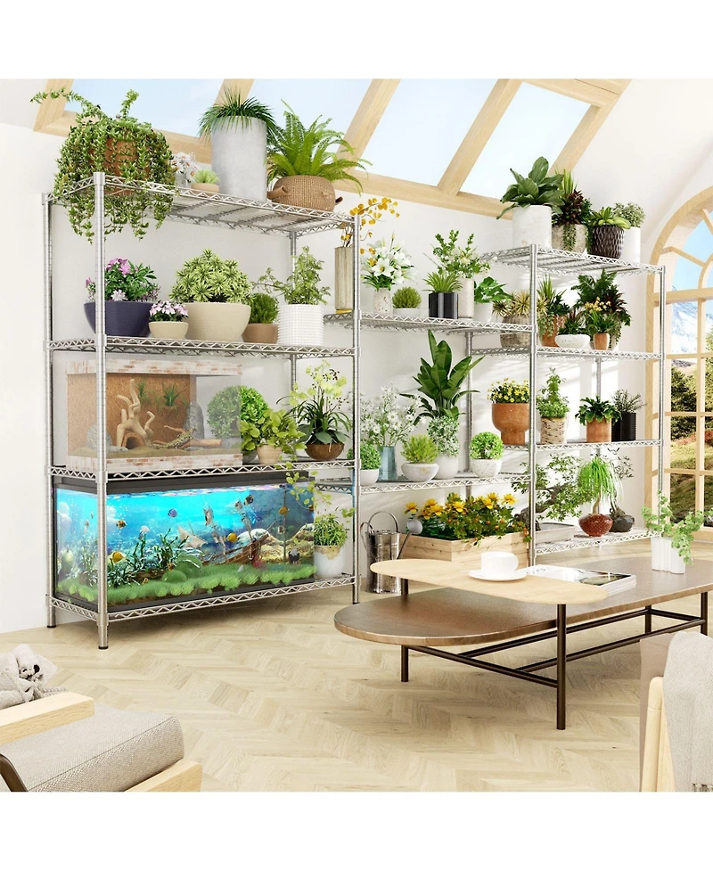 Lovmor 5-Tier 45 in W x 72 in H x 20 in D Adjustable Wire Shelving Unit