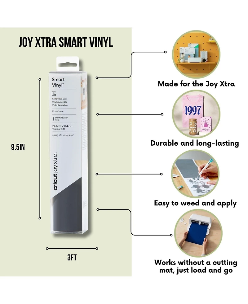 Cricut Joy Xtra Machine with Printable Sticker Paper and Vinyl Bundle