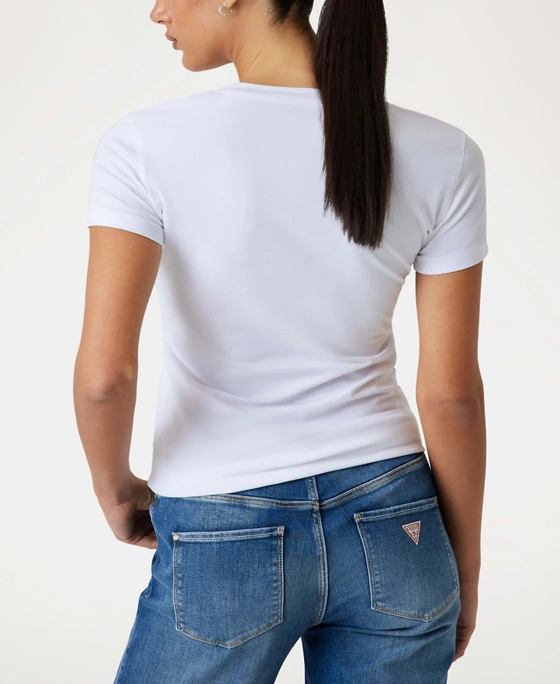 Guess Women's Short-Sleeve Crewneck Logo Tee