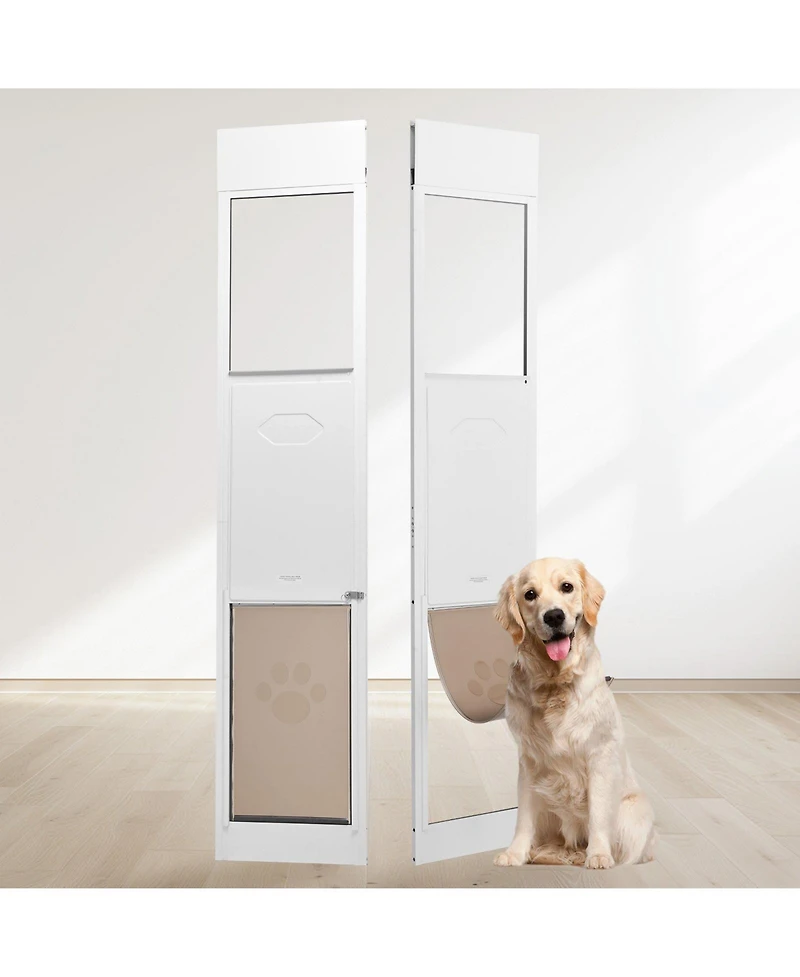 Cozito Aluminum Sliding Glass Pet Door Insert, Adjustable Height, Large