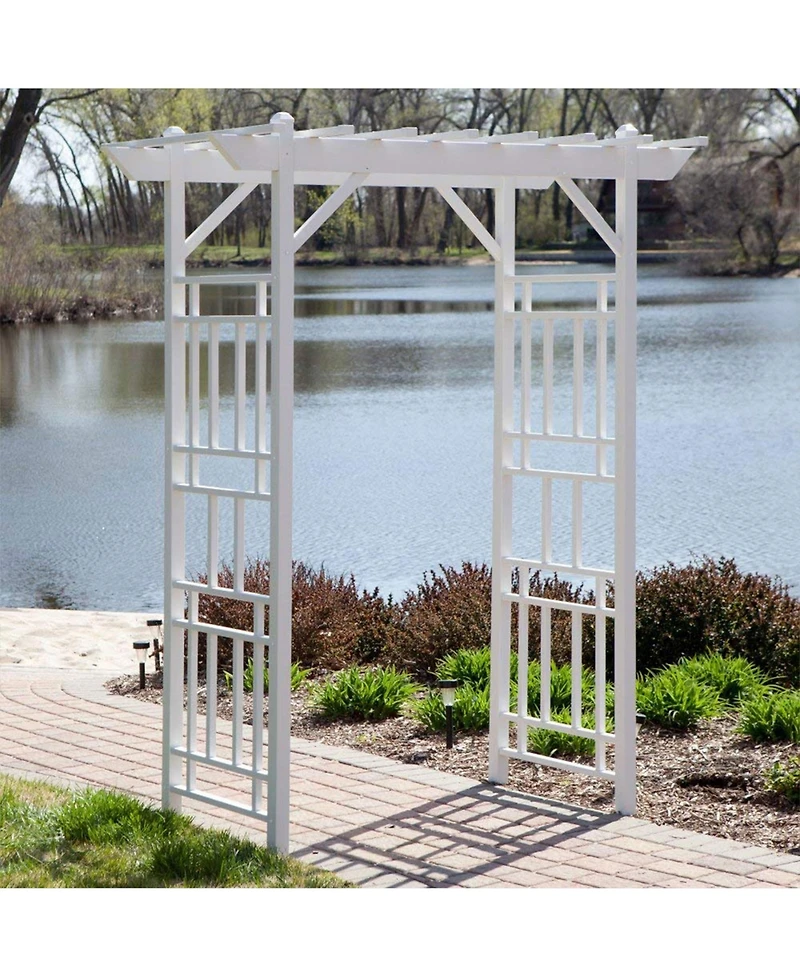 Dura-Trel Wellington Arbor 72" x 85" Outdoor Garden Arch Lattice Trellis