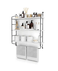 Sorbus 3-Tier Wooden Floating Shelves with Metal Brackets