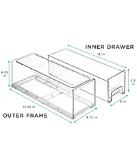 Sorbus 6 Pack Small Clear Stackable Pull Out Refrigerator Organizer Bins - Kitchen, Freezer & More