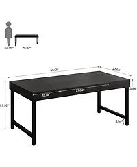 Tribesigns 55" Industrial Executive Desk, Rustic Simple Computer Laptop Desk, Study Writing Table Business Workstation