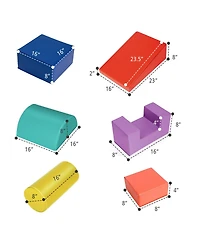 Sugift 6 Piece Climb Crawl Play Set Indoor Kids Toddler -Red