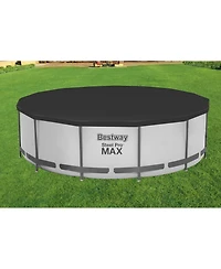 Bestway Flowclear 12 Foot Round Pool Cover w/ Drain Holes for Above Ground Pools