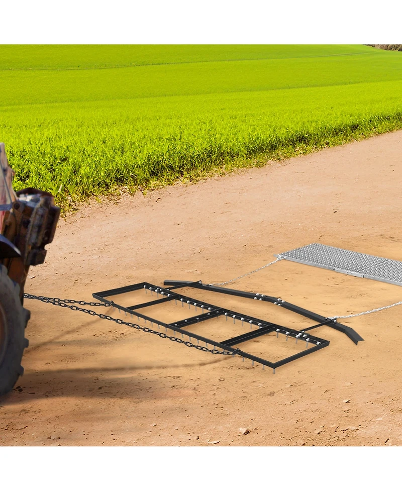 Yard Tuff 6' Spike Drag with Surface Leveling Bar and Drag Mat for Atv/UTVs