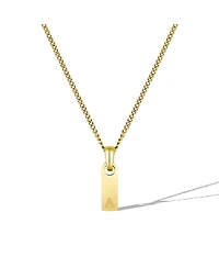 Vincero Men's Initial Tag Necklace - Gold with Micro Cuban Chain
