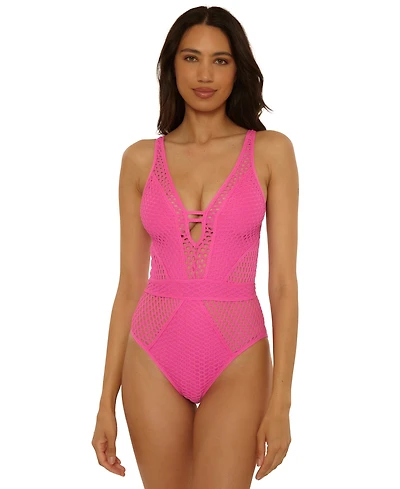 Becca Women's Castaway Fishnet One-Piece Swimsuit