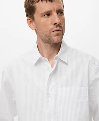 Mango Men's Cotton Striped Relaxed-Fit Shirt