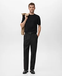 Mango Men's Cotton Fine-Knit T-Shirt