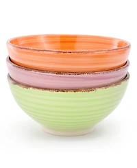 Elama Color Ridge Cereal Bowls, Set of 6, Service For 6