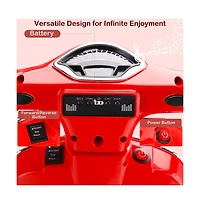 Bruce & Shark 6V 2 Mph Kids Ride-On Motorcycle with Training Wheels, Foot Pedal Drive & MP3 Player