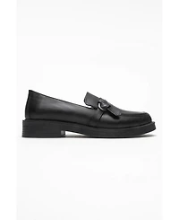 Forever & Always Women's Shoes Galea Buckled Leather Loafers
