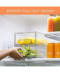 Sorbus 6 Pack Medium Clear Stackable Refrigerator Drawers with Handle - for Kitchen, Freezer & More