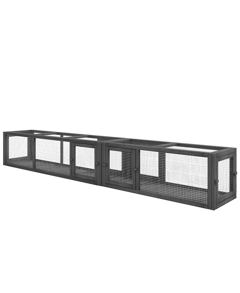 Zeus & Ruta 98 Inch Dark Gray 8 Door Outdoor Cat Tunnel