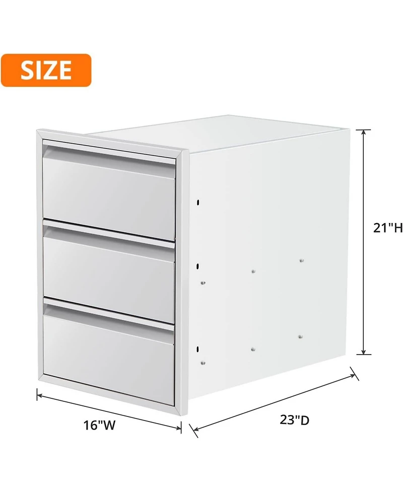 gaomon Outdoor Kitchen Drawers, Stainless Steel with Paper Towel Holder, Smooth Glide, Durable Bbq Storage