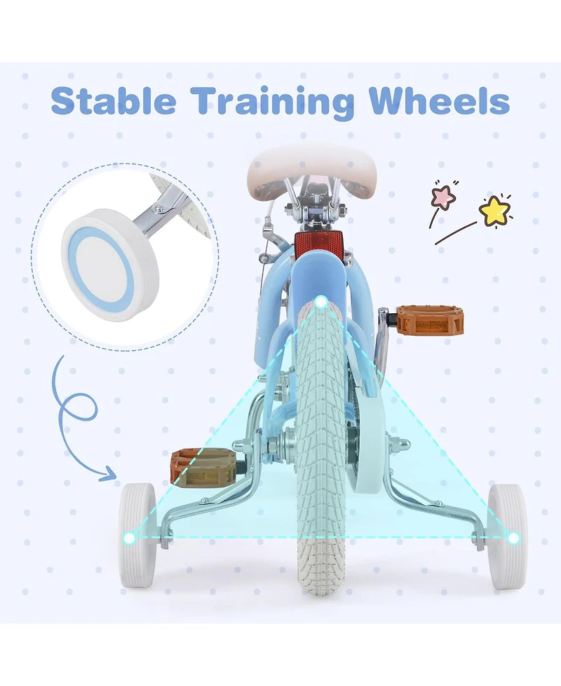 Sugift 12 Inch Kids Bike with Adjustable Handlebar and Seat for 3-4 Year Old